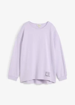 Mujer bonprix bonprix Sudadera de mezcla de algodón con bajo asimétrico