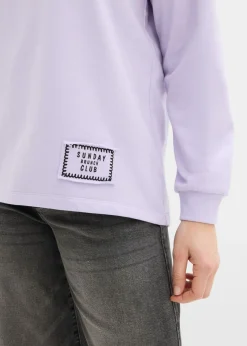 Mujer bonprix bonprix Sudadera de mezcla de algodón con bajo asimétrico