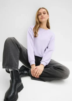 Mujer bonprix bonprix Sudadera de mezcla de algodón con bajo asimétrico