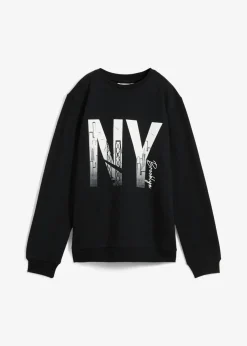 bonprix bonprix Ropa 9 A 16 Años·Sudaderas Y Jerséis>Sudadera en mezcla suave de algodón Negro