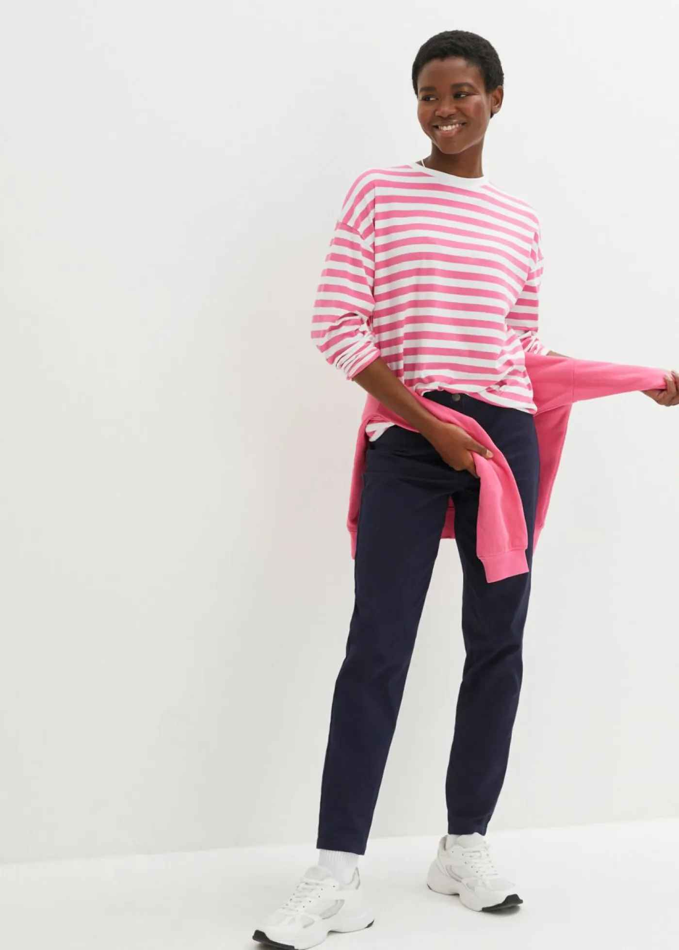 bonprix bonprix Básicos|Ropa Cómoda>Sudadera holgada de algodón puro Rosa