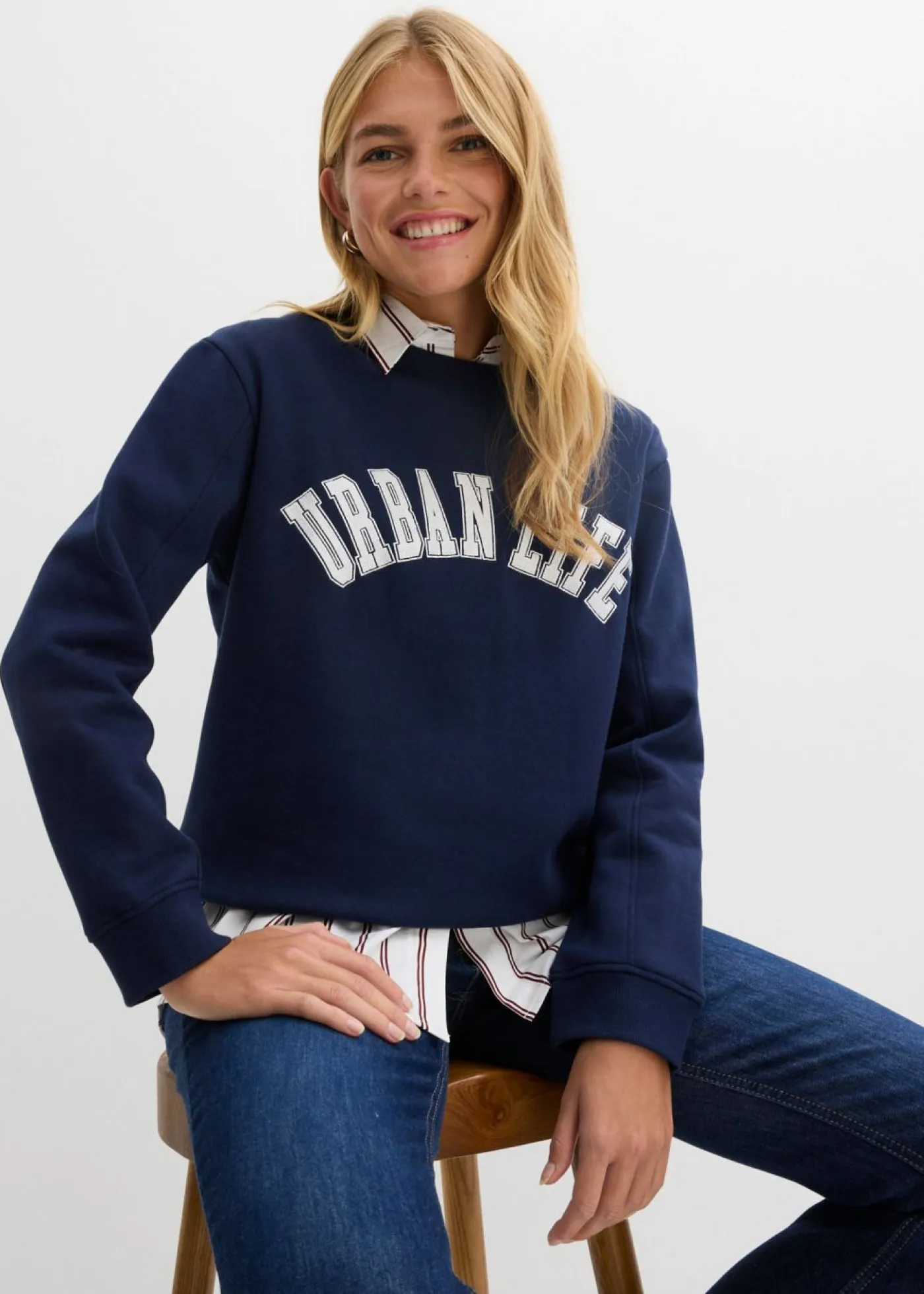 Mujer bonprix bonprix Sudadera holgada de algodón puro