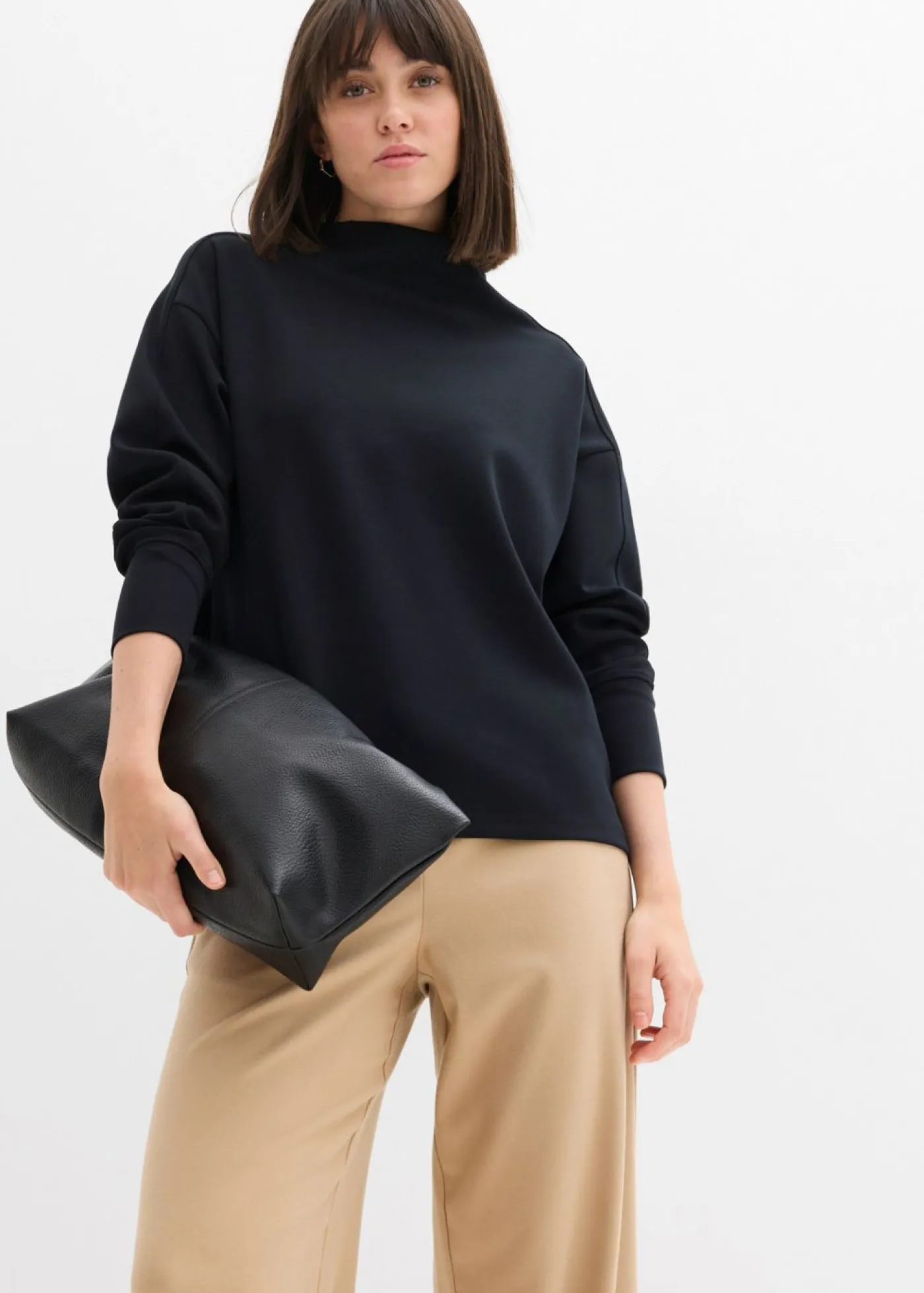 bonprix bonprix Básicos|Ropa Cómoda>Sudadera holgada de neopreno suave Negro