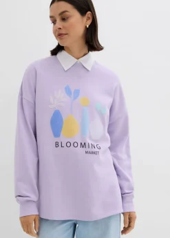 Mujer bonprix bonprix Sudadera holgada en mezcla de algodón