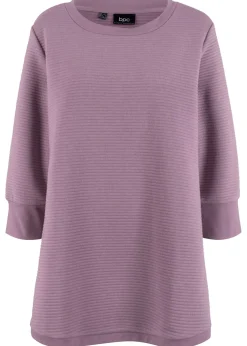 bonprix bonprix Ropa Cómoda>Sudadera larga con viscosa Lavanda mate