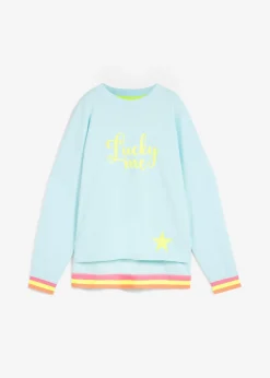 Mujer bonprix bonprix Sudadera oversize con puños multicolores de algodón puro