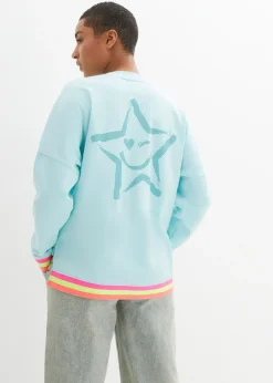 Mujer bonprix bonprix Sudadera oversize con puños multicolores de algodón puro