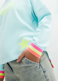 Mujer bonprix bonprix Sudadera oversize con puños multicolores de algodón puro