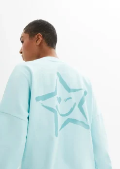 Mujer bonprix bonprix Sudadera oversize con puños multicolores de algodón puro