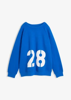 bonprix bonprix Ropa Cómoda>Sudadera oversize de algodón orgánico Azul ártico-blanco