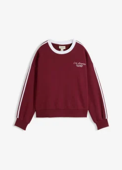 bonprix bonprix Ropa Cómoda>Sudadera oversize en suave mezcla de algodón Rojo avellana/blanco estampado