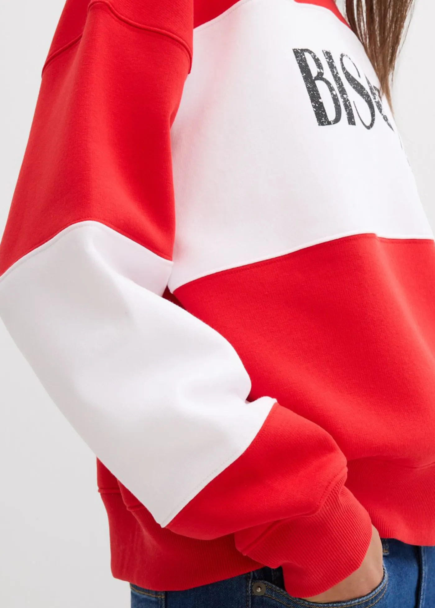 bonprix bonprix Ropa Cómoda>Sudadera oversize en suave mezcla de algodón fresa/blanco