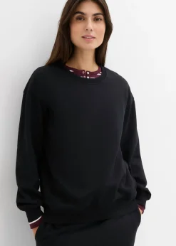 bonprix bonprix Premamá>Sudadera premamá/de lactancia 2 en 1 de algodón orgánico puro Negro