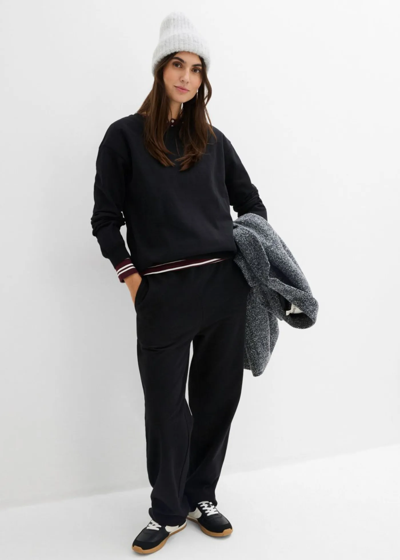 bonprix bonprix Premamá>Sudadera premamá/de lactancia 2 en 1 de algodón orgánico puro Negro