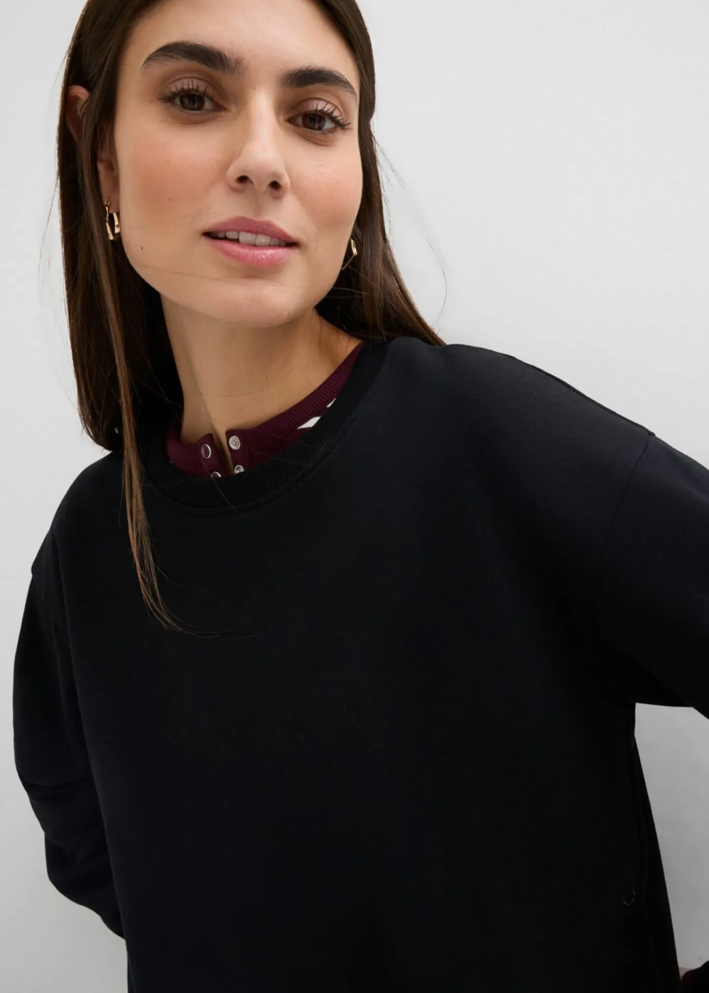 bonprix bonprix Premamá>Sudadera premamá/de lactancia 2 en 1 de algodón orgánico puro Negro