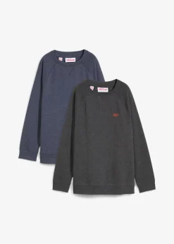 bonprix bonprix Ropa Cómoda>Sudadera (2 unidades) antracita jaspeado+azul marino