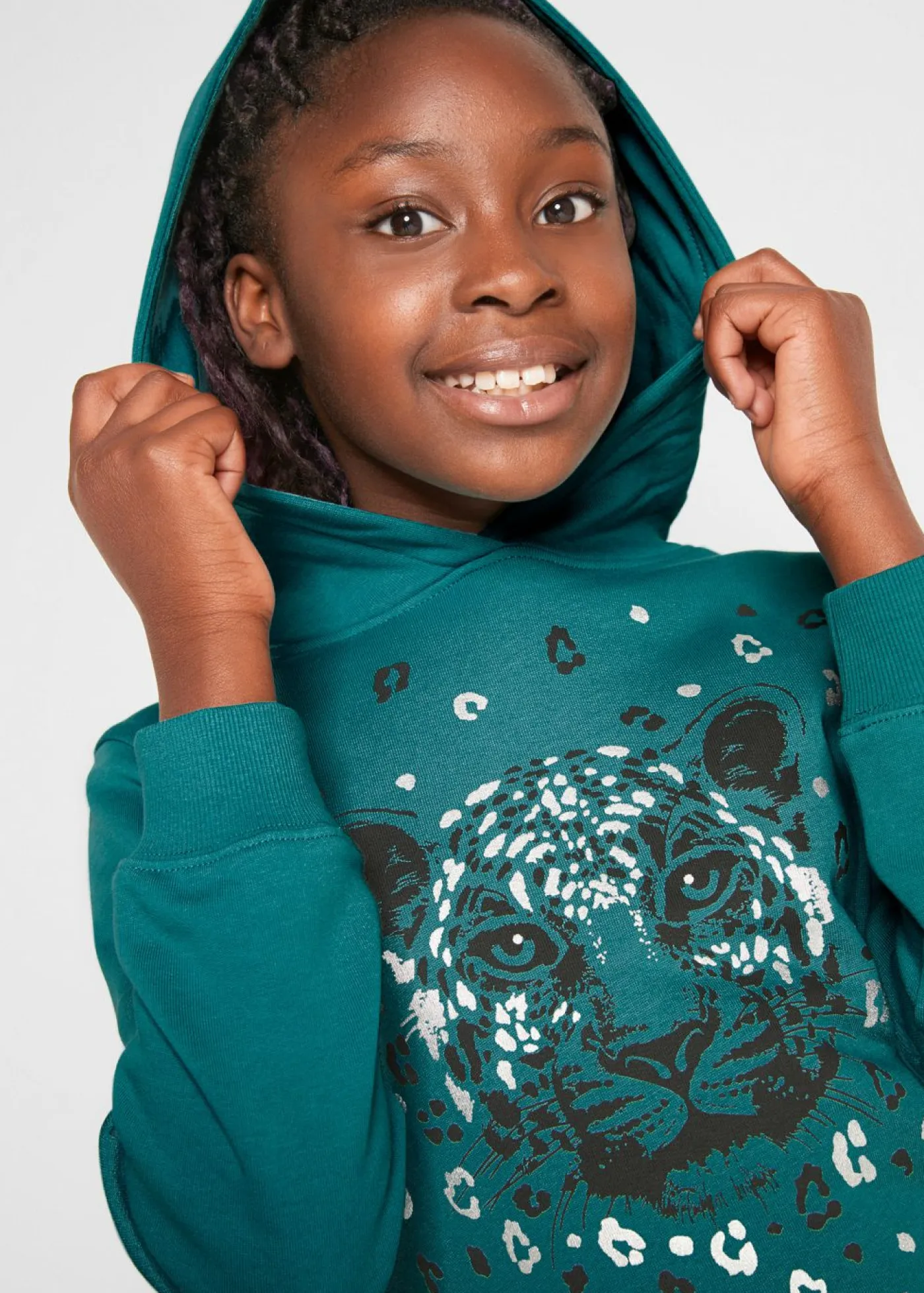 bonprix bonprix Ropa 9 A 16 Años·Pantalones Y Leggings|Ropa 9 A 16 Años·Sudaderas Y Jerséis>Sudadera y leggings de mezcla de algodón orgánico (conjunto de 2 piezas) Turquesa cobalto mate-gris jaspeado