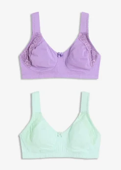 Mujer bonprix bonprix Sujetador básico de algodón sin aros (2 unidades)