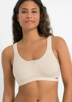 bonprix bonprix Sujetadores De Copa E A H|Sujetadores>Sujetador básico de algodón sin aros (2 unidades) Beige arena + marrón