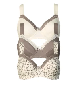 Mujer bonprix bonprix Sujetador con aros (pack de 3) con estampado femenino