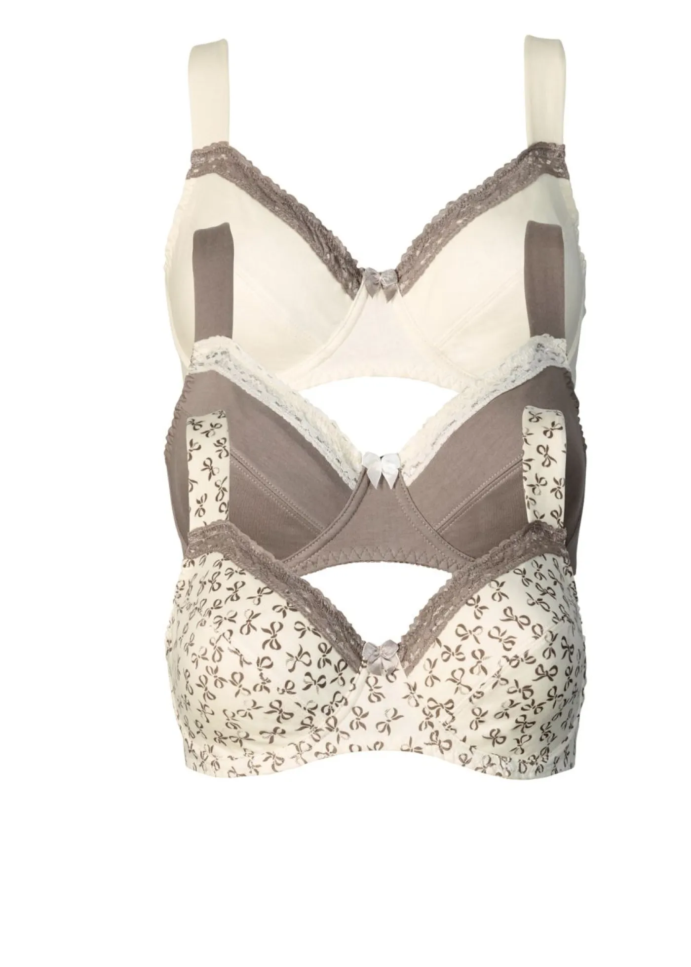 Mujer bonprix bonprix Sujetador con aros (pack de 3) con estampado femenino