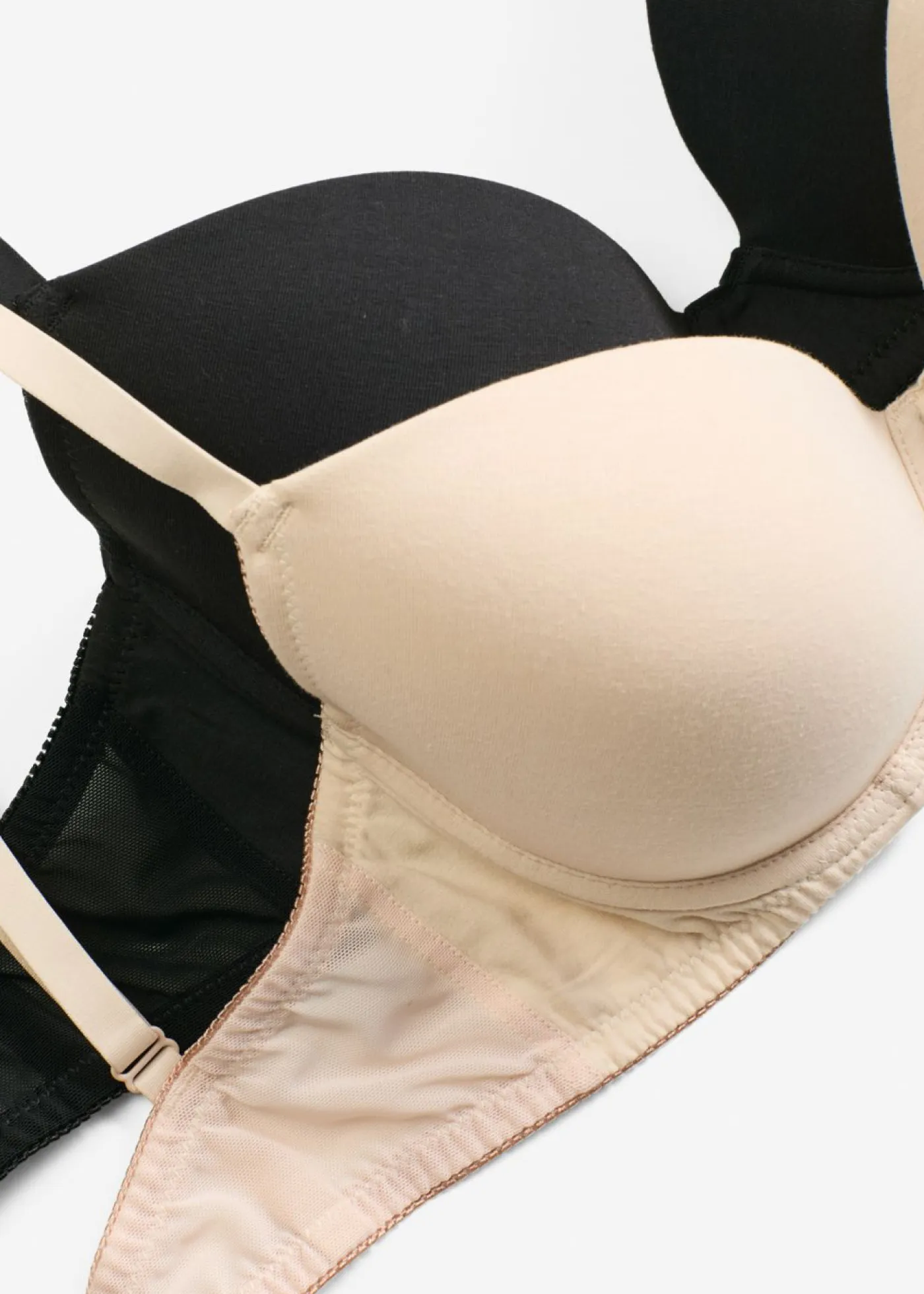 bonprix bonprix Básicos|Sujetadores>Sujetador con aros y algodón orgánico (2 unidades) Beige arena-negro