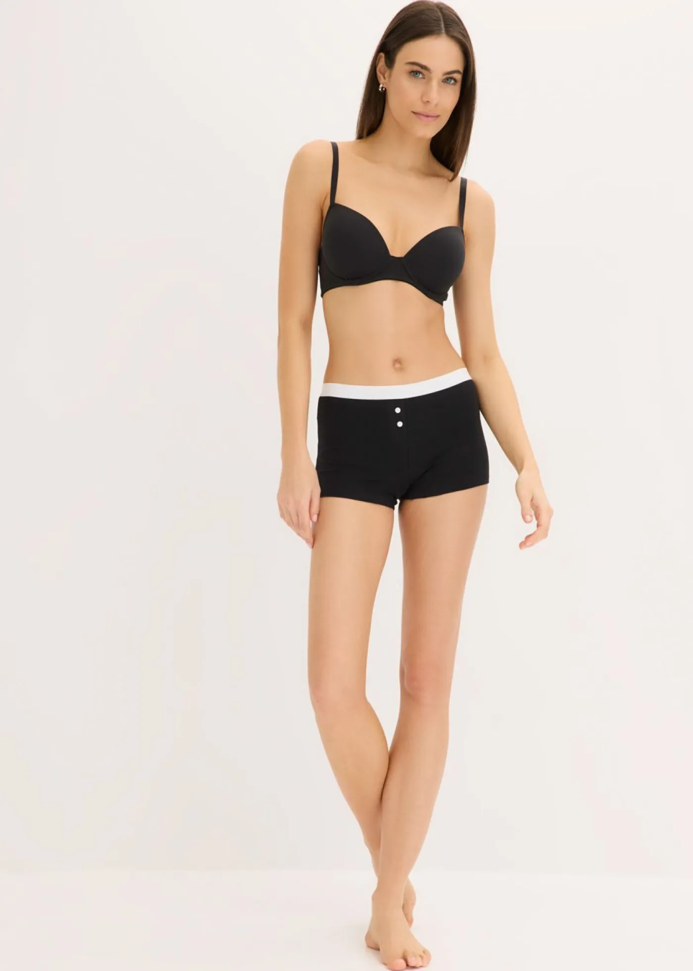 bonprix bonprix Básicos|Sujetadores>Sujetador con aros y algodón orgánico (2 unidades) Beige arena-negro