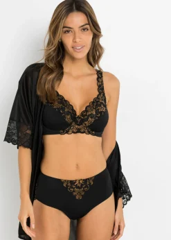 bonprix bonprix Sujetadores De Copa E A H|Lencería>Sujetador con aros y encaje delicado Negro-marrón-dorado