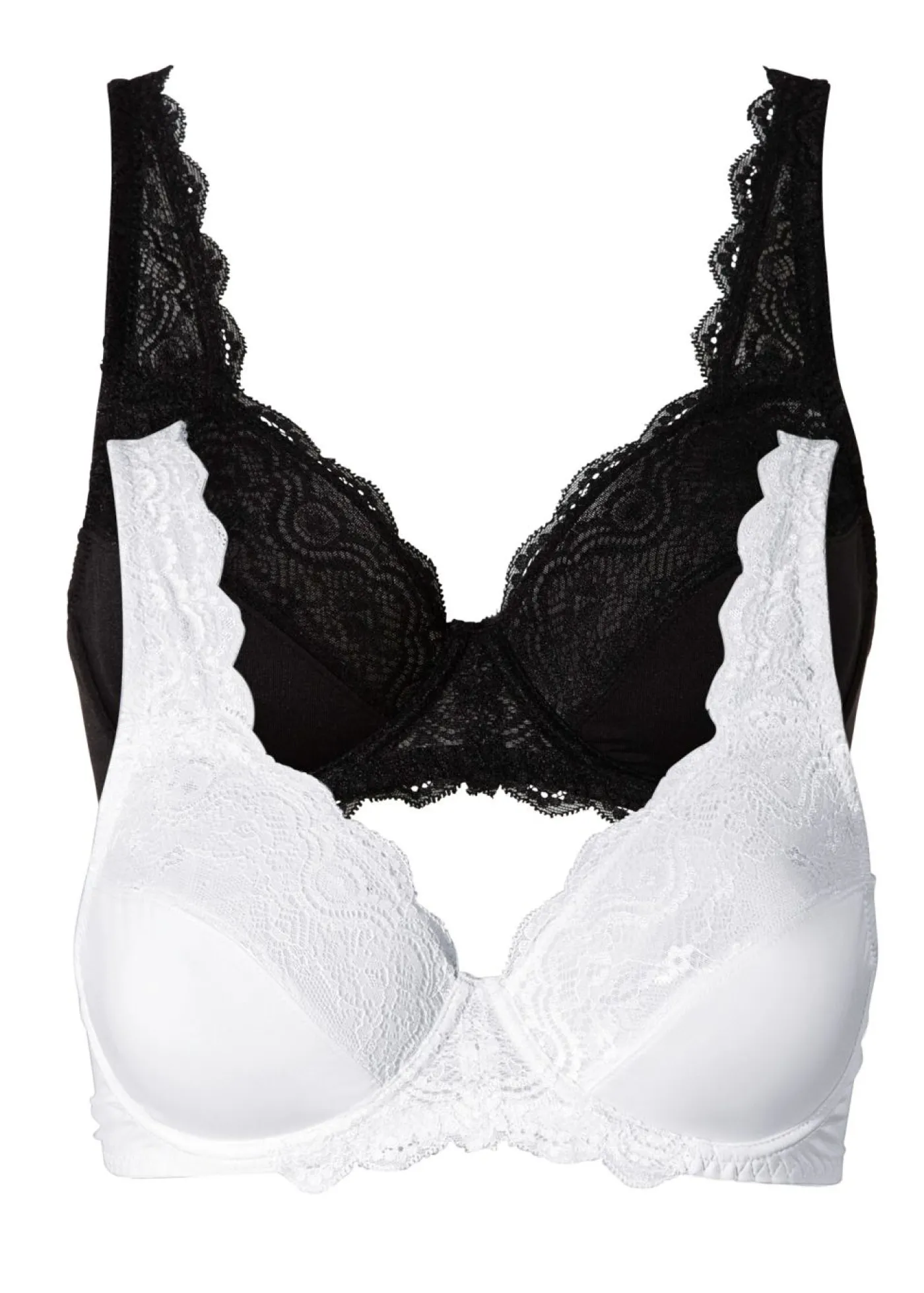 Mujer bonprix bonprix Sujetador con aros y encaje delicado (2 unidades)