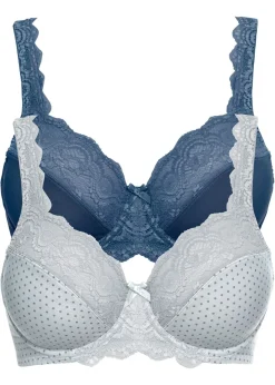 Mujer bonprix bonprix Sujetador con aros y encaje delicado (2 unidades)