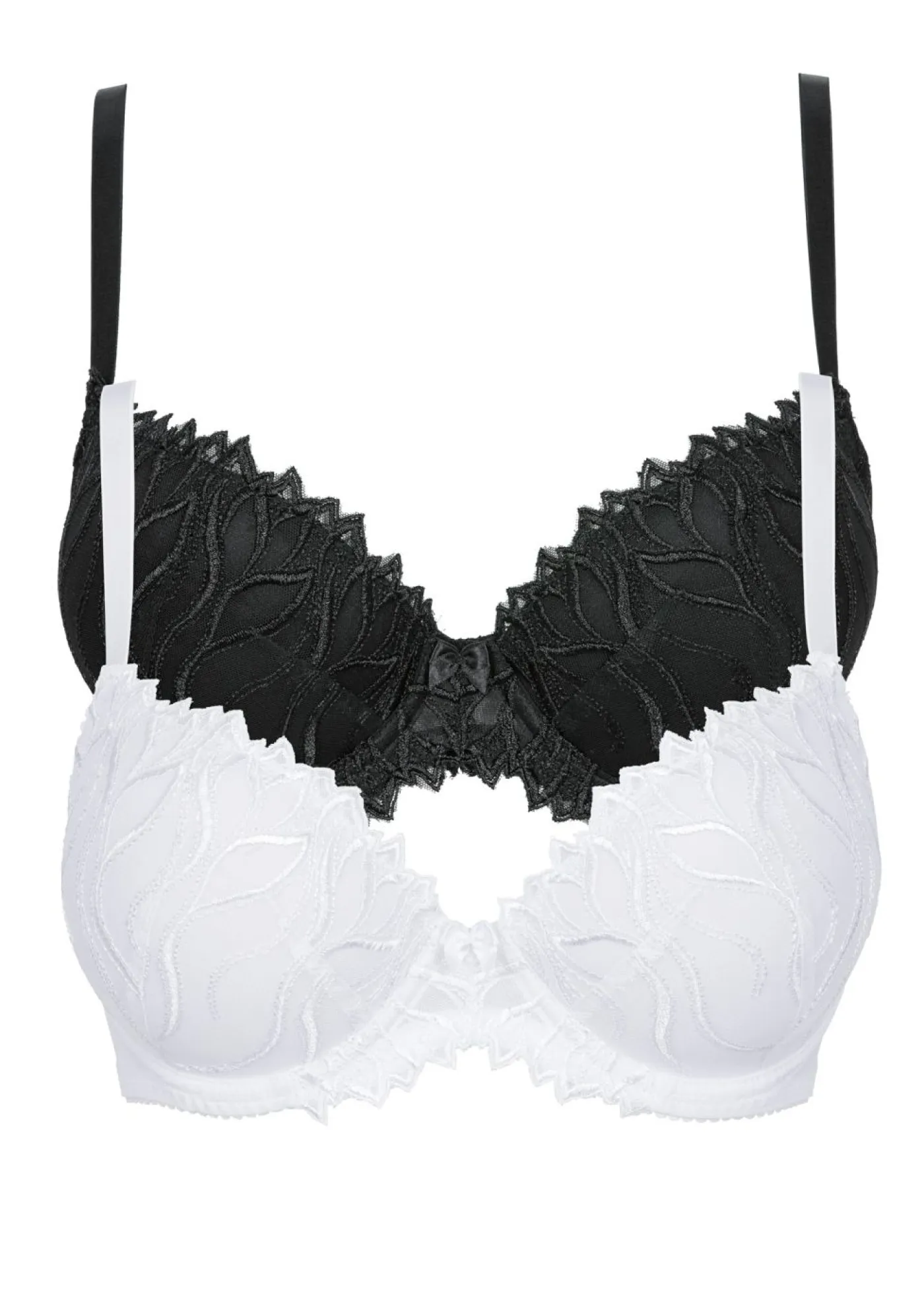 bonprix bonprix Lencería>Sujetador con bordado delicado (2 unidades) Negro-blanco