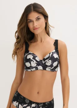 Mujer bonprix bonprix Sujetador con efecto brillante y detalles de encaje