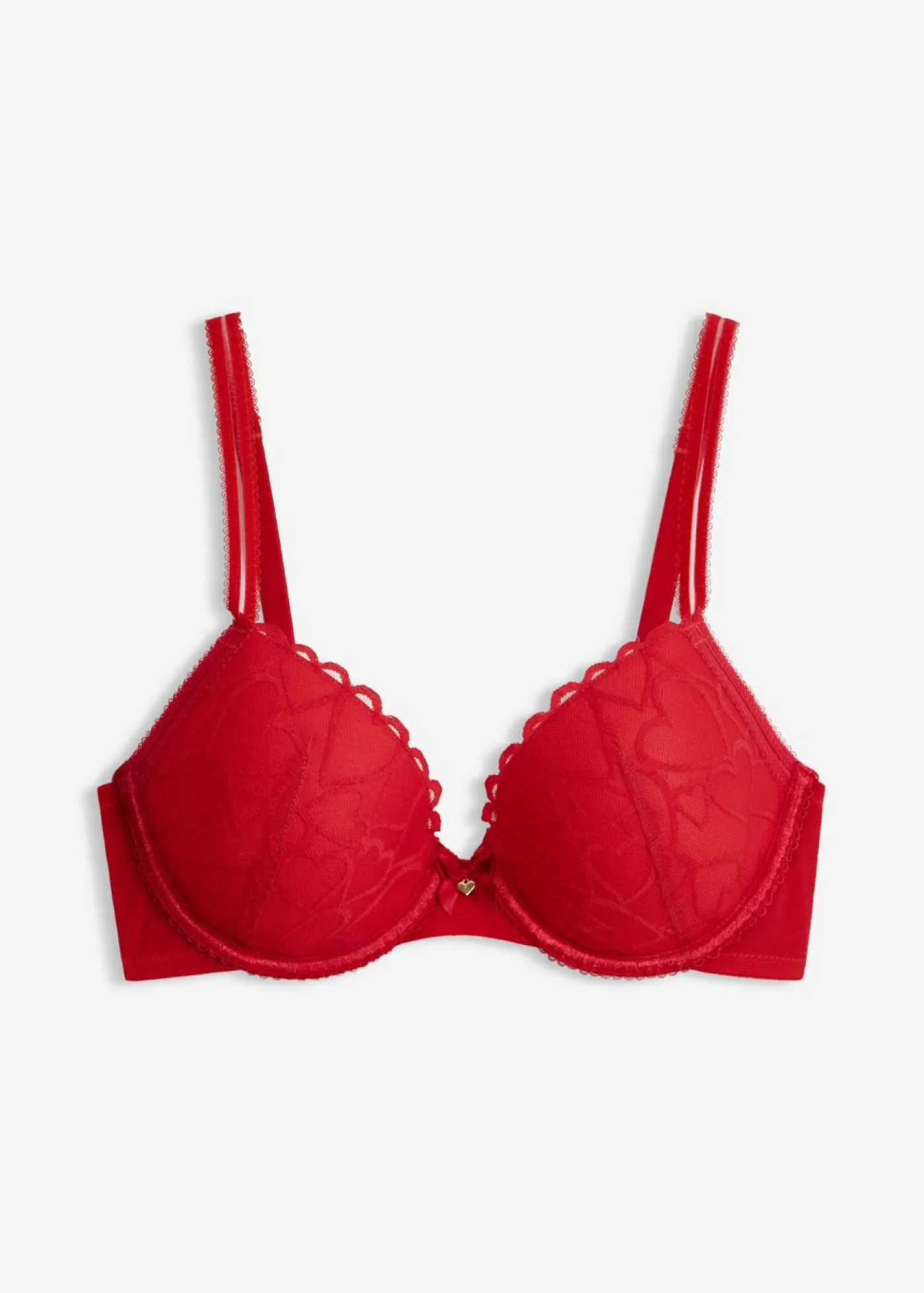 bonprix bonprix Sujetadores|Sujetadores De Copa E A H>Sujetador con encaje de corazones Rojo salsa