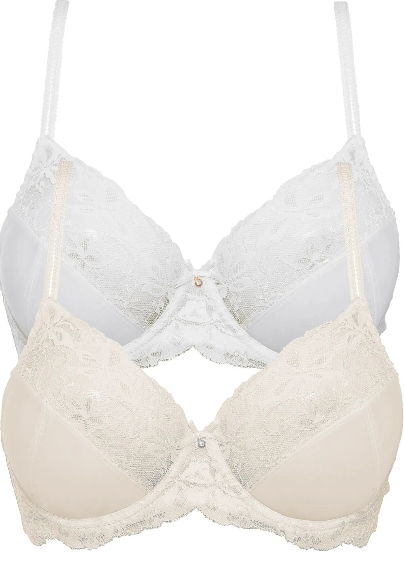 Mujer bonprix bonprix Sujetador con encaje fino (2 unidades)