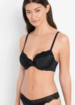 bonprix bonprix Lencería|Sujetadores De Copa E A H>Sujetador con poliamida reciclada (3 unidades) Negro + blanco + beige mate