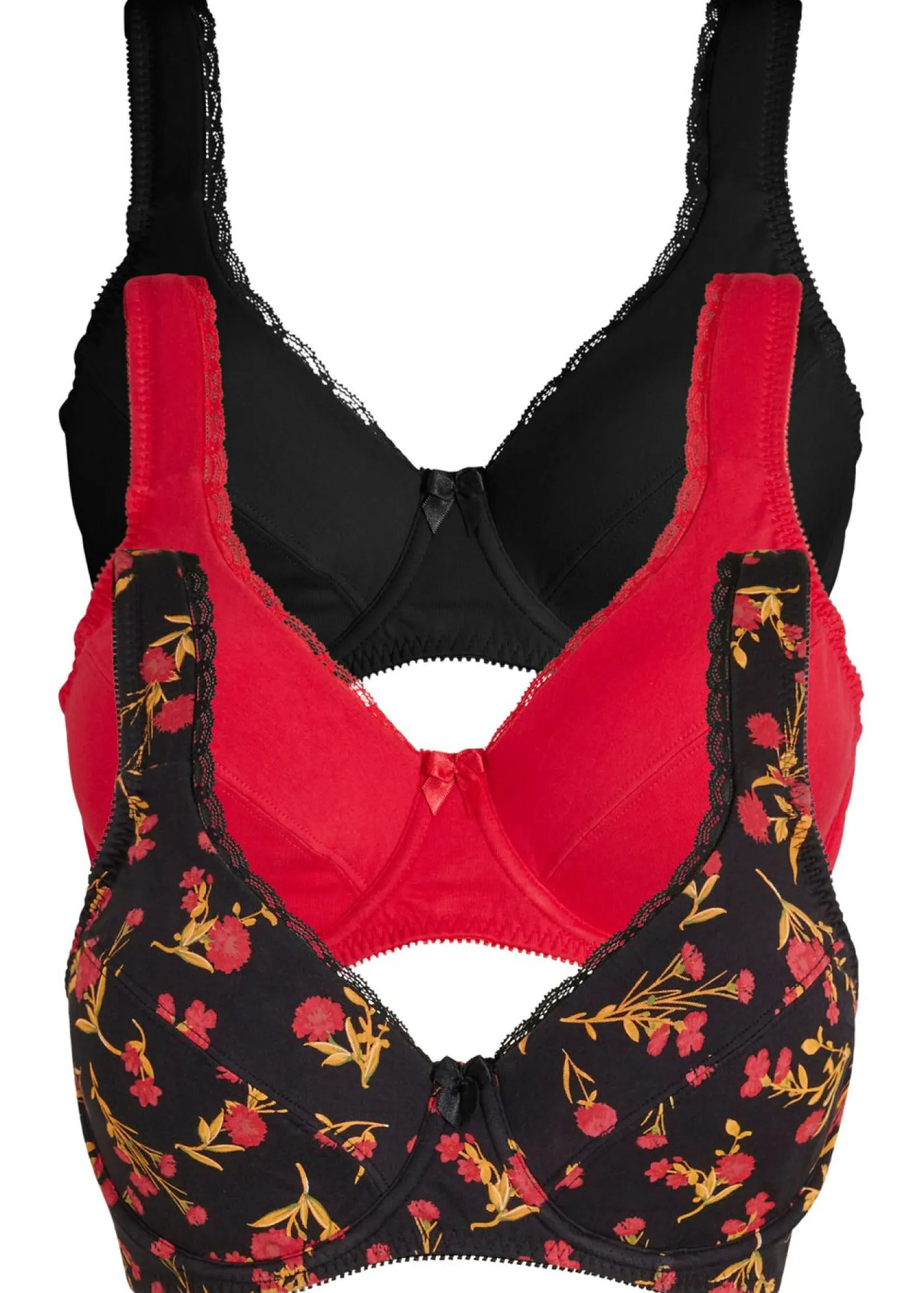 Mujer bonprix bonprix Sujetador de algodón orgánico con aros (3 unidades)