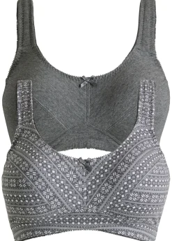 Mujer bonprix bonprix Sujetador de algodón orgánico sin aros (2 unidades)