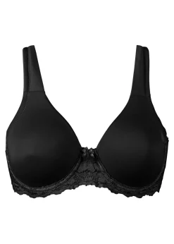 bonprix bonprix Sujetadores De Copa E A H|Sujetadores>Sujetador de camiseta con tirantes acolchados Negro