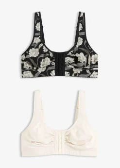 Mujer bonprix bonprix Sujetador de cierre frontal, sin aros, con algodón orgánico (2 unidades)