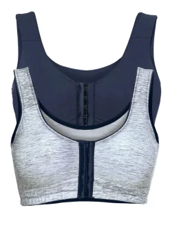 bonprix bonprix Básicos|Sujetadores>Sujetador de cierre frontal, sin aros, con algodón orgánico (2 unidades) Azul marino estampado-azul marino