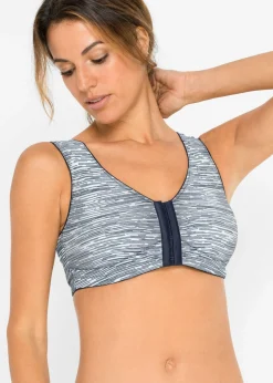 bonprix bonprix Básicos|Sujetadores>Sujetador de cierre frontal, sin aros, con algodón orgánico (2 unidades) Azul marino estampado-azul marino