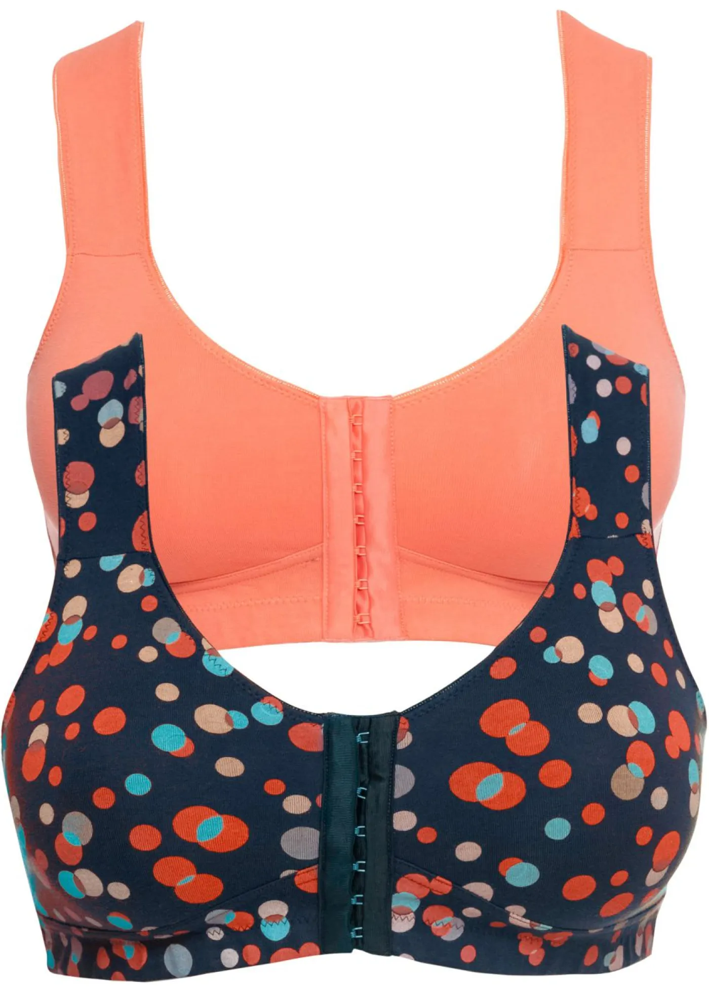 Mujer bonprix bonprix Sujetador de cierre frontal, sin aros, con algodón orgánico (2 unidades)