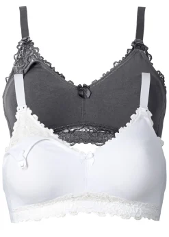 Mujer bonprix bonprix Sujetador de lactancia sin aros (2 unidades) de algodón orgánico