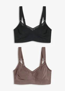 Mujer bonprix bonprix Sujetador de lactancia sin aros con algodón orgánico (2 unidades)