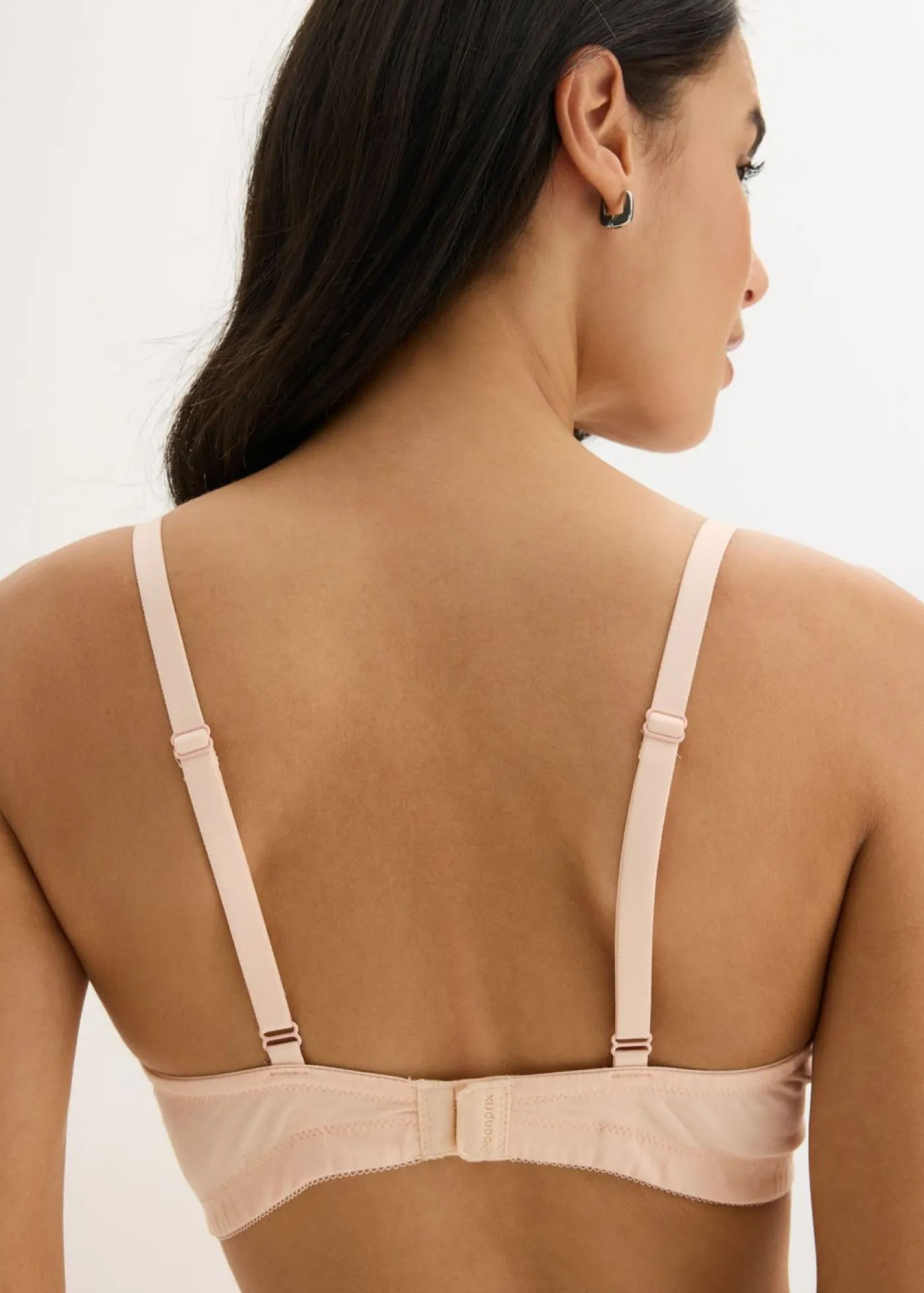 bonprix bonprix Ropa Interior De Algodón|Premamá Y Lactancia>Sujetador de lactancia sin aros con algodón orgánico (2 unidades) Rosa seda + gris claro jaspeado