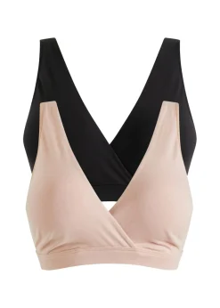 Mujer bonprix bonprix Sujetador de lactancia sin aros con algodón orgánico (2 unidades)