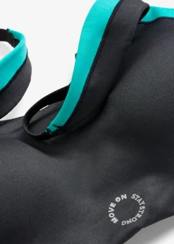 bonprix bonprix Sujetadores>Sujetador deportivo acolchado con sujeción media negro-esmeralda-azul brillante