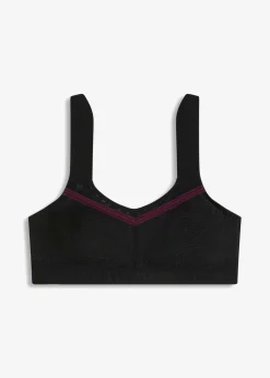 bonprix bonprix Ropa Deportiva>Sujetador deportivo con gran sujeción Negro/morado intenso