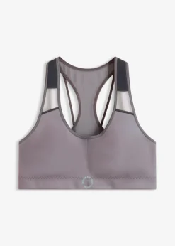 bonprix bonprix Sujetadores De Copa E A H>Sujetador deportivo con sujeción media y un ligero brillo granito