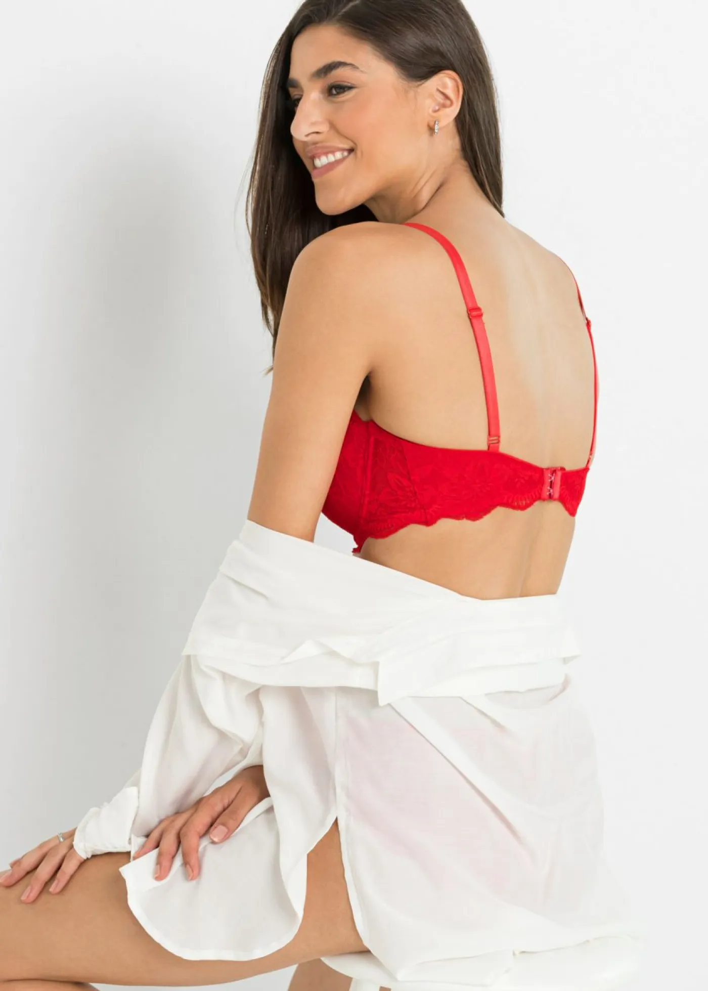 bonprix bonprix Lencería>Sujetador estilo balconette con aros Rosa fresa